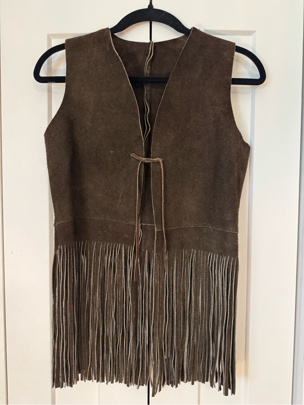 Vintage Brown Suede Fringe Vest